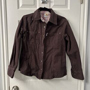 Carhartt Brown and Pink Plaid Shirt